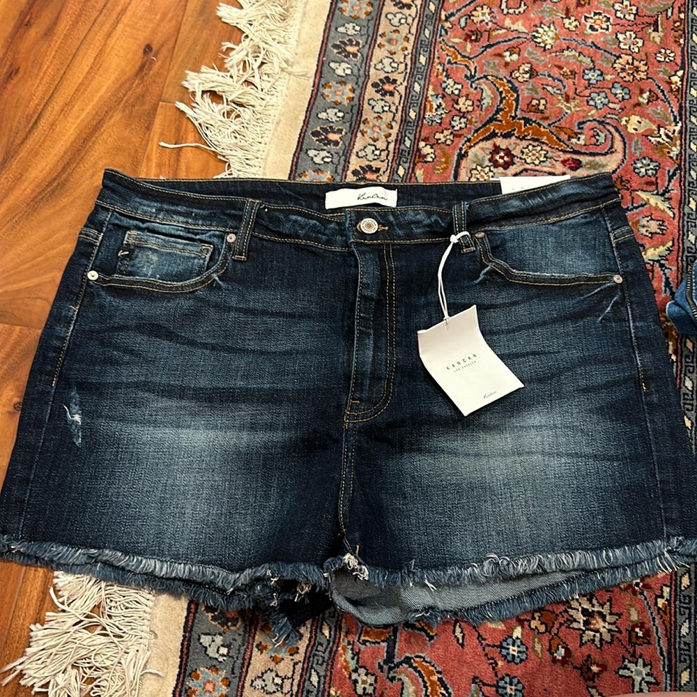 Kancan high rise denim shorts 2xl nwt